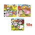 Henbrandt 10 STUKS | LUXE BOERDERIJ Traktatie ROSE Doos INCLUSIEF Uitdeel Kado's. Bestaande uit: Uitdeelbox, Krijtjes, Notitieblok, Flipperspel, Puzzel, Stickervel en Bellenblaas | Jongens & Meisjes | Tractatiedozen voor Verjaardagen en Kinderfeestjes