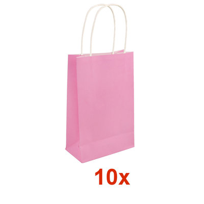 Henbrandt 10 STUKS | LUXE BOERDERIJ Traktatie ROSE Tas INCLUSIEF Uitdeel Kado's. Bestaande uit: Tasje, Krijtjes, Notitieblok, Flipperspel, Puzzel, Stickervel en Bellenblaas | Jongens & Meisjes| Tractatiedozen voor Verjaardagen en Kinderfeestjes