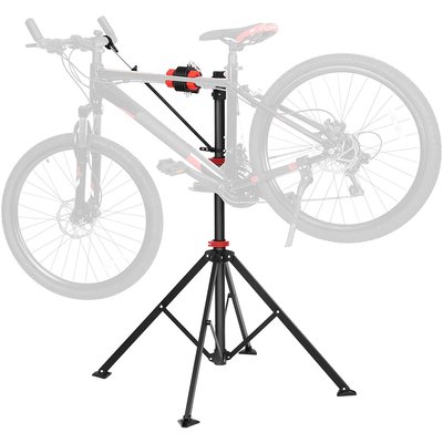 Decopatent Fiets Montagestandaard - 360° draaibaar - In Hoogte verstelbaar + Gereedschapsbakje & Stuurhouder - Fietsstaander / Ophangsysteem - Fiets montage reparatie standaard - Voor Racefiets, Mtb, Mountainbike, Fietsen - Montage standaard Fiets - Decopatent®