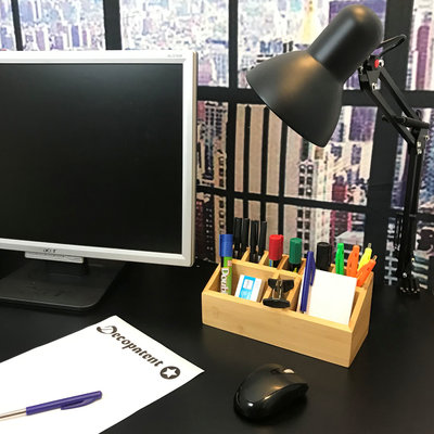 Decopatent Pennenbakje van bamboe hout – Professionele kwaliteit – Bakje voor pennen, potloden en scharen – Bureau organizer met pennenhouder - Decopatent