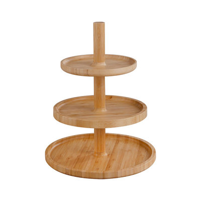 Decopatent Etagère 3 laags - Hoge kwaliteit Bamboe hout - Houten hapjesschaal / serveerschaal / etagere - Decopatent®