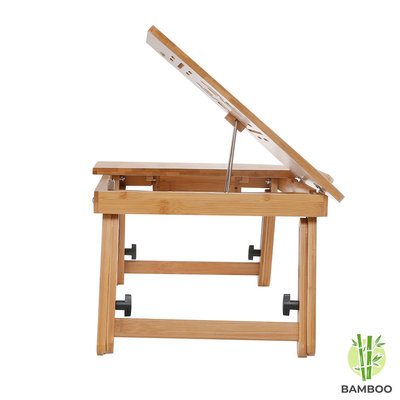 Decopatent Laptoptafel voor op bed van bamboe hout - Hoogte verstelbaar, kantelbaar & Inklapbaar - Bedtafel voor laptop, boek, tablet - Ontbijt op bed tafel - Decopatent®