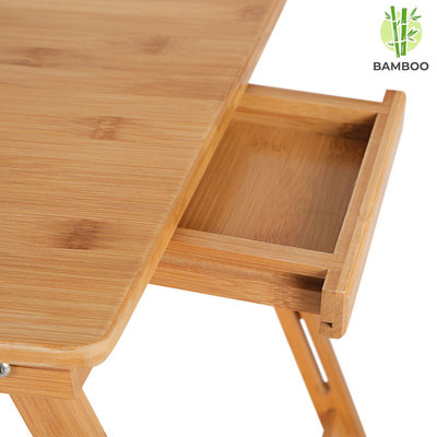 Decopatent Laptoptafel voor op bed van bamboe hout - Hoogte verstelbaar, kantelbaar & Inklapbaar - Bedtafel voor laptop, boek, tablet - Ontbijt op bed tafel - Decopatent®