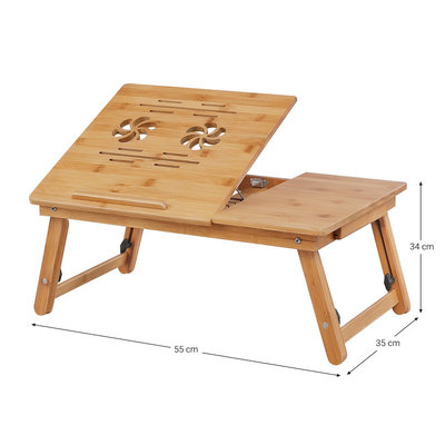 Decopatent Laptoptafel voor op bed van bamboe hout - Hoogte verstelbaar, kantelbaar & Inklapbaar - Bedtafel voor laptop, boek, tablet - Ontbijt op bed tafel - Decopatent®