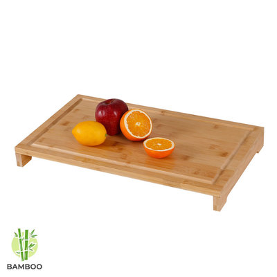 Decopatent Houten snijplank van Bamboe hout met saprand - Stevige kwaliteit - Groot & duurzaam - Keukenplank - Snijplank: Groente / Fruit / Brood - Houten aanrechtplank - Afm. 29 x 50.5 x 5 Cm - Decopatent®