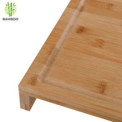 Decopatent Houten snijplank van Bamboe hout met saprand - Stevige kwaliteit - Groot & duurzaam - Keukenplank - Snijplank: Groente / Fruit / Brood - Houten aanrechtplank - Afm. 29 x 50.5 x 5 Cm - Decopatent®