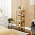Decopatent Opbergrek van bamboe hout - Als open badkamerrek, schoenenrek of keukenrek - Opbergkast met 4 verstelbare etages / planken - Rek voor badkamer, keuken en hal - 33 cm breed - Decopatent®
