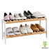 Decopatent Schoenenrek bamboe hout - Voor 6 paar schoenen - 70 cm breed - Schoenen Rek met 2 etages - Opbergrek met moderne uitstraling - Ook als open badkamerrek / organizer voor badkamer - Decopatent®