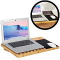 Decopatent Laptop standaard van Bamboe hout - Groot 60 cm - Houten laptopstandaard - Laptop verhoger / verhoging voor bureau - Laptoptafel Schoot - Schoottafel - Bedtafel - Knietafel - Decopatent®