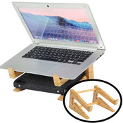 Decopatent Laptop standaard van Bamboe hout - Houten laptopstandaard - Ergonomische werkplek voor Laptops en Tablets - Notebook - Laptop verhoger / verhoging voor bureau - Decopatent®