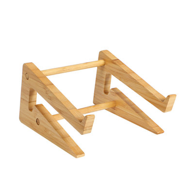 Decopatent Laptop standaard van Bamboe hout - Houten laptopstandaard - Ergonomische werkplek voor Laptops en Tablets - Notebook - Laptop verhoger / verhoging voor bureau - Decopatent®