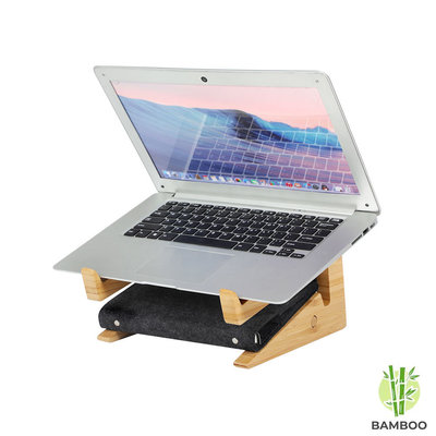 Decopatent Laptop standaard van Bamboe hout - Houten laptopstandaard - Ergonomische werkplek voor Laptops en Tablets - Notebook - Laptop verhoger / verhoging voor bureau - Decopatent®
