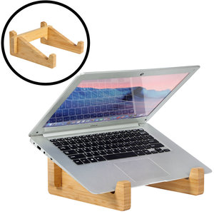 Decopatent Laptop standaard van Bamboe hout - Houten laptopstandaard - Ergonomische werkplek voor Laptops en Tablets - Notebook - Laptop verhoger / verhoging voor bureau - Decopatent®