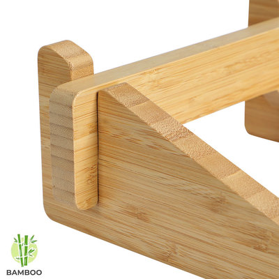 Decopatent Laptop standaard van Bamboe hout - Houten laptopstandaard - Ergonomische werkplek voor Laptops en Tablets - Notebook - Laptop verhoger / verhoging voor bureau - Decopatent®