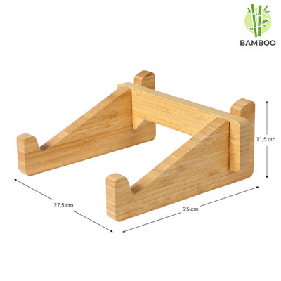 Decopatent Laptop standaard van Bamboe hout - Houten laptopstandaard - Ergonomische werkplek voor Laptops en Tablets - Notebook - Laptop verhoger / verhoging voor bureau - Decopatent®