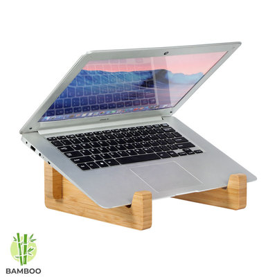 Decopatent Laptop standaard van Bamboe hout - Houten laptopstandaard - Ergonomische werkplek voor Laptops en Tablets - Notebook - Laptop verhoger / verhoging voor bureau - Decopatent®