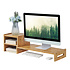 Decopatent Monitorstandaard van bamboe hout - Beeldscherm verhoger en bureau organizer - Monitorstandaard met vakje voor telefoon, beker en pennenbak - Monitorverhoger bureau standaard van Decopatent®