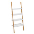 Decopatent Ladderrek van bamboe hout - Houten decoratie ladder - Open ladderkast / bamboe ladder / plantentrap / boekenkast / traprek / ladder rek - luxe opbergrek met 4 treden - Wit - Decopatent®