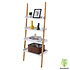 Decopatent Ladderrek van bamboe hout - Houten decoratie ladder - Open ladderkast / bamboe ladder / plantentrap / boekenkast / traprek / ladder rek - luxe opbergrek met 4 treden - Wit - Decopatent®