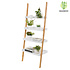 Decopatent Ladderrek van bamboe hout - Houten decoratie ladder - Open ladderkast / bamboe ladder / plantentrap / boekenkast / traprek / ladder rek - luxe opbergrek met 4 treden - Wit - Decopatent®