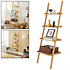 Decopatent Ladderrek van bamboe hout - Houten decoratie ladder - Open ladderkast / bamboe ladder / plantentrap / boekenkast / traprek / ladder rek - luxe opbergrek met 4 treden - Decopatent®