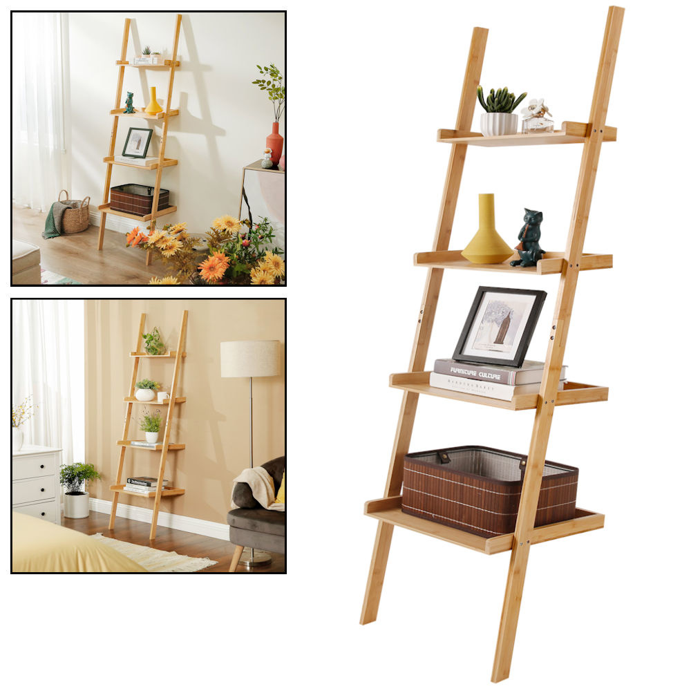 huren arm Gehakt DECOPATENTLadderrek van bamboe hout - Houten decoratie ladder - Open  ladderkast / bamboe ladder / plantentrap / boekenkast / traprek / ladder  rek - luxe opbergrek met 4 treden - Decopatent® - 𝕍𝕖𝕣𝕜𝕠𝕠𝕡 ✪ 𝕔𝕠𝕞