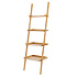 Decopatent Ladderrek van bamboe hout - Houten decoratie ladder - Open ladderkast / bamboe ladder / plantentrap / boekenkast / traprek / ladder rek - luxe opbergrek met 4 treden - Decopatent®