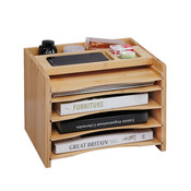 Decopatent Brievenbak met 5 vakken - Bureau organizer / desk organizer / postbakje met ruimte voor brieven, telefoon, pennen, paperclips - Post opberger met brievenbakjes - Decopatent®