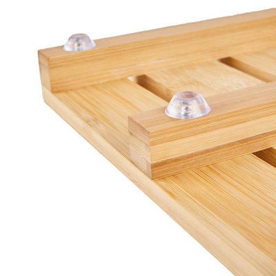 Decopatent Bamboe badmat voor douche of bad - Houten douchemat / badkamermat / saunamat - Kleur: Bamboe - Decopatent®