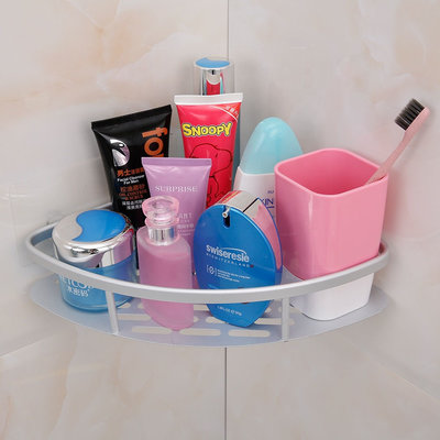 Decopatent Zelfklevend Hoek Doucherek - Hoekrek Ophangbaar Badrek / Douche rek - Hangend Badkamerrekje - Douchemandje - Doucherekjes geschikt voor Muur / Wand Bevestiging - Montage zonder Boren en Schroeven - Roestvrij Aluminium - Decopatent® 