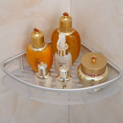 Decopatent Zelfklevend Hoek Doucherek - Hoekrek Ophangbaar Badrek / Douche rek - Hangend Badkamerrekje - Douchemandje - Doucherekjes geschikt voor Muur / Wand Bevestiging - Montage zonder Boren en Schroeven - Roestvrij Aluminium - Decopatent® 