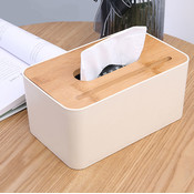 Decopatent Tissue box met Telefoon houder - Tissuehouder voor tissues - Tissuedoos Gsm sleuf - Tissuebox voor in Wc, Badkamer, Slaapkamer of Keuken - Zakdoekendoos - Zakdoekjes houder - Tafel model- Decopatent®