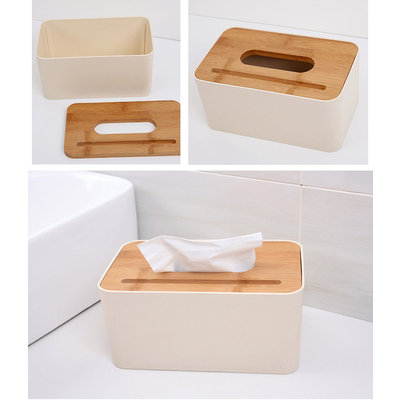 Decopatent Tissue box met Telefoon houder - Tissuehouder voor tissues - Tissuedoos Gsm sleuf - Tissuebox voor in Wc, Badkamer, Slaapkamer of Keuken - Zakdoekendoos - Zakdoekjes houder - Tafel model- Decopatent®