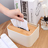 Decopatent Tissue box met Opbergvak - Tissuehouder voor tissues - Tissuedoos met opberg ruimte - Tissuebox voor in Wc, Badkamer of Keuken - Zakdoekendoos met Vak - Zakdoekjes houder - Tafel model- Decopatent®