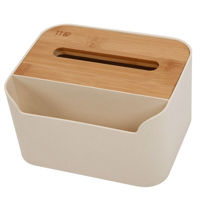 Decopatent Tissue box met Opbergvak - Tissuehouder voor tissues - Tissuedoos met opberg ruimte - Tissuebox voor in Wc, Badkamer of Keuken - Zakdoekendoos met Vak - Zakdoekjes houder - Tafel model- Decopatent®