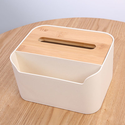 Decopatent Tissue box met Opbergvak - Tissuehouder voor tissues - Tissuedoos met opberg ruimte - Tissuebox voor in Wc, Badkamer of Keuken - Zakdoekendoos met Vak - Zakdoekjes houder - Tafel model- Decopatent®