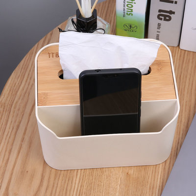 Decopatent Tissue box met Opbergvak - Tissuehouder voor tissues - Tissuedoos met opberg ruimte - Tissuebox voor in Wc, Badkamer of Keuken - Zakdoekendoos met Vak - Zakdoekjes houder - Tafel model- Decopatent®