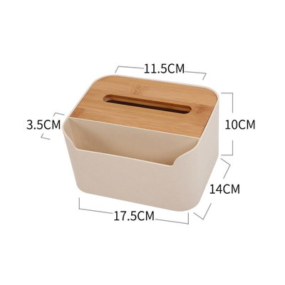 Decopatent Tissue box met Opbergvak - Tissuehouder voor tissues - Tissuedoos met opberg ruimte - Tissuebox voor in Wc, Badkamer of Keuken - Zakdoekendoos met Vak - Zakdoekjes houder - Tafel model- Decopatent®