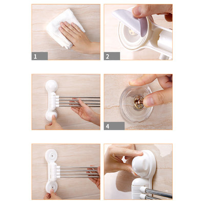 Decopatent 180 Graden Draaibaar Handdoekenrek met 4 draaibare armen - Muur / Wand Bevestiging met Zuignappen - Handoekhouder Keuken / Badkamer - Wand Handdoeken rek Stang Houder - Handdoek rek - Handoekstang - Zonder Boren & Schroeven - Decopatent®