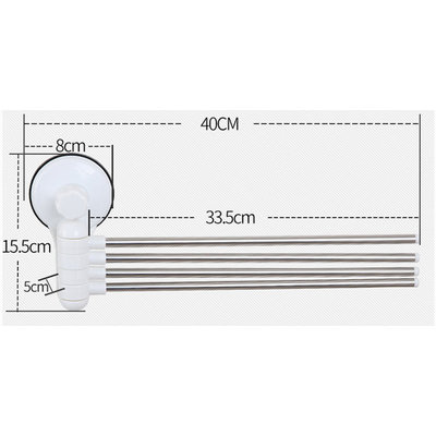 Decopatent 180 Graden Draaibaar Handdoekenrek met 4 draaibare armen - Muur / Wand Bevestiging met Plakstrip - handdoekhouder Keuken / Badkamer - Wand Handdoeken rek Stang Houder - Handdoek rek - Handoekstang - Zonder Boren & Schroeven - Decopatent®