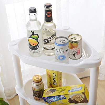 Decopatent 4 Laags Hoek Opbergrek - Staand rek met 4 etages voor in de badkamer -  Corner Keukenrek - Badkamerrek - Kunstof hoek rek - Wit Plastic hoekrek - Keuken rek / Badkamer rek - Decopatent®