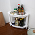 Decopatent 2 Laags Hoek Opbergrek - Staand rek met 2 etages voor in de badkamer -  Corner Keukenrek - Badkamerrek - Kunstof hoek rek - Wit Plastic hoekrek - Keuken rek / Badkamer rek - Decopatent®