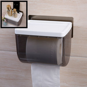 Decopatent Hangende Toiletrolhouder voor Wc Rollen wc papier - Montage zonder boren – Toiletrolhouder met plankje & Telefoon sleuf - Toiletpapier houder – Wc papier houder Hangend – Wc Rolhouder & Toilet papier rol houder - Decopatent® 