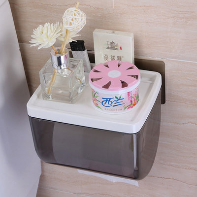 Decopatent Hangende Toiletrolhouder voor Wc Rollen wc papier - Montage zonder boren – Toiletrolhouder met plankje & Telefoon sleuf - Toiletpapier houder – Wc papier houder Hangend – Wc Rolhouder & Toilet papier rol houder - Decopatent® 