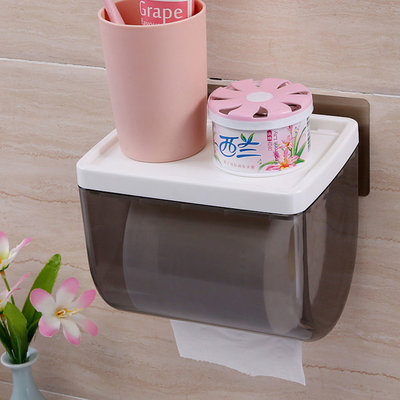 Decopatent Hangende Toiletrolhouder voor Wc Rollen wc papier - Montage zonder boren – Toiletrolhouder met plankje & Telefoon sleuf - Toiletpapier houder – Wc papier houder Hangend – Wc Rolhouder & Toilet papier rol houder - Decopatent® 