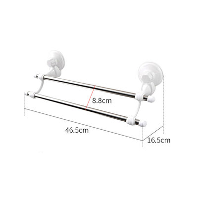 Decopatent Zelfklevend Handdoekenrek met 2 Handdoek ophang stangen - Muur / Wand Bevestiging met Zuignappen - Handoekhouder Badkamer - Wand Handdoeken Houder - Handdoek rek - Dubbele Handoekstang - Zonder Boren & Schroeven - Decopatent®