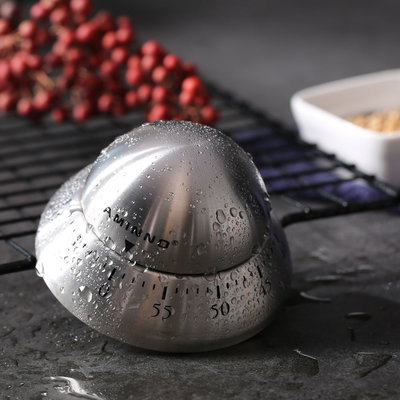 Decopatent RVS Kookwekker / Eierwekker - Kookwekker analoog metaal - Ei wekker - Design Keuken kook wekker - Kook timer instelbaar tot 60 minuten - Decopatent®