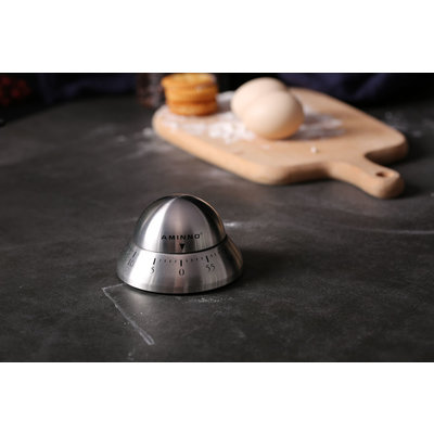 Decopatent RVS Kookwekker / Eierwekker - Kookwekker analoog metaal - Ei wekker - Design Keuken kook wekker - Kook timer instelbaar tot 60 minuten - Decopatent®