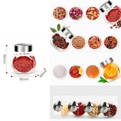 Decopatent 4-Delige Voorraadpotjes SET van glas Met Rvs Deksel - Luchtdichte glazen Voorraadpotten met RVS deksel - Glazen Voorraad potten staand - Voorraadbussen Set van 4 Stuks - Voorraadblik of snoeppot of suikerpot - Glazen pot - Decopatent®