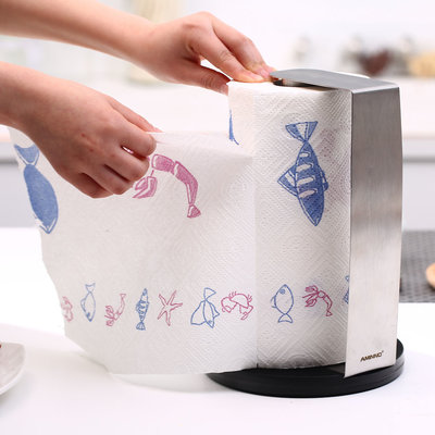 Decopatent Luxe Keukenrolhouder Rvs - Multifunctioneel te gebruiken Staand of voor Wand montage of Hangend aan de muur of plafond - Keuken rolhouder Stainless steel / Zwart - Keukenrol houder Wand model - Rolhouder Decopatent®